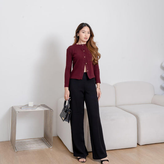 AIJO| Lizzie Cardigan - Atasan Wanita Lengan Panjang Kancing