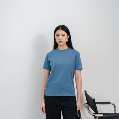 AIJO | (READY) Kaos Cewek Polos Lembut 24s Basic Cotton Halus Hitam - Atasan Wanita Kaos Coklat Navy Combed Katun Baju Oblong Maroon Pendek Distro Oversize