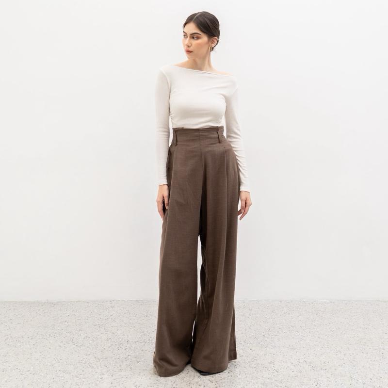 joyce by aijo [premium] caterine linen cullote - celana linen longgar - celana linen panjang wanita highwaist
