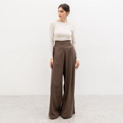 Joyce by AIJO [Premium] Caterine Linen Cullote - Celana Linen Longgar - Celana Linen Panjang Wanita Highwaist
