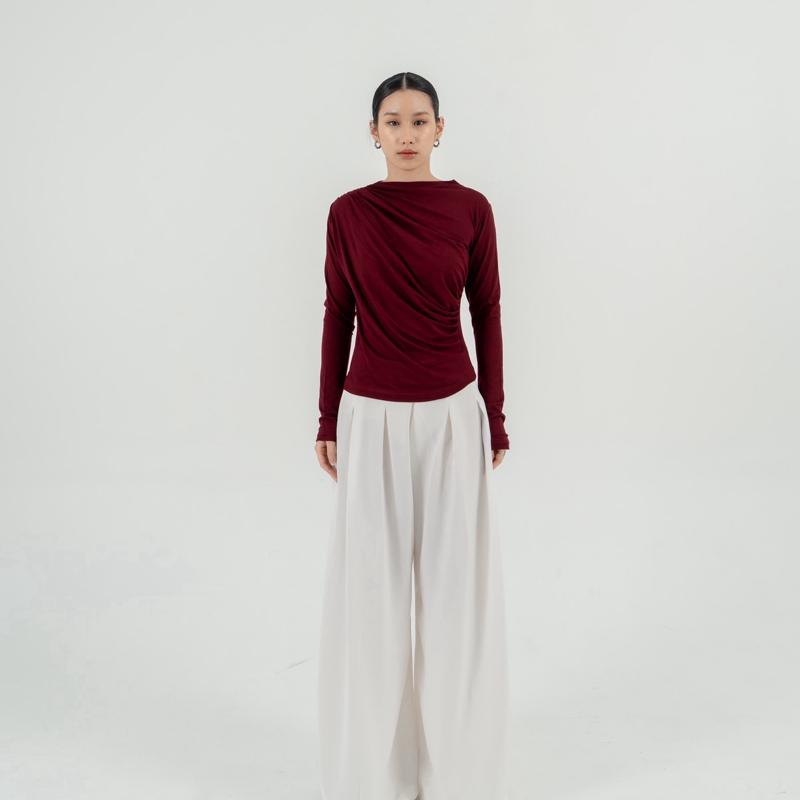 aijo| (ready) violet longsleeve - oneck lengan panjang wanita korean style polos baju basic