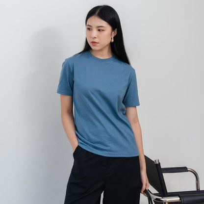AIJO | (READY) Kaos Cewek Polos Lembut 24s Basic Cotton Halus Hitam - Atasan Wanita Kaos Coklat Navy Combed Katun Baju Oblong Maroon Pendek Distro Oversize