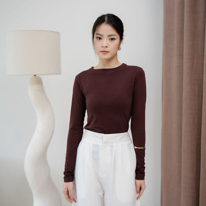 Joyce by AIJO [Premium] Lily Oneck Longsleeve - Atasan Wanita Basic Spandex Lengan Panjang Fitbody