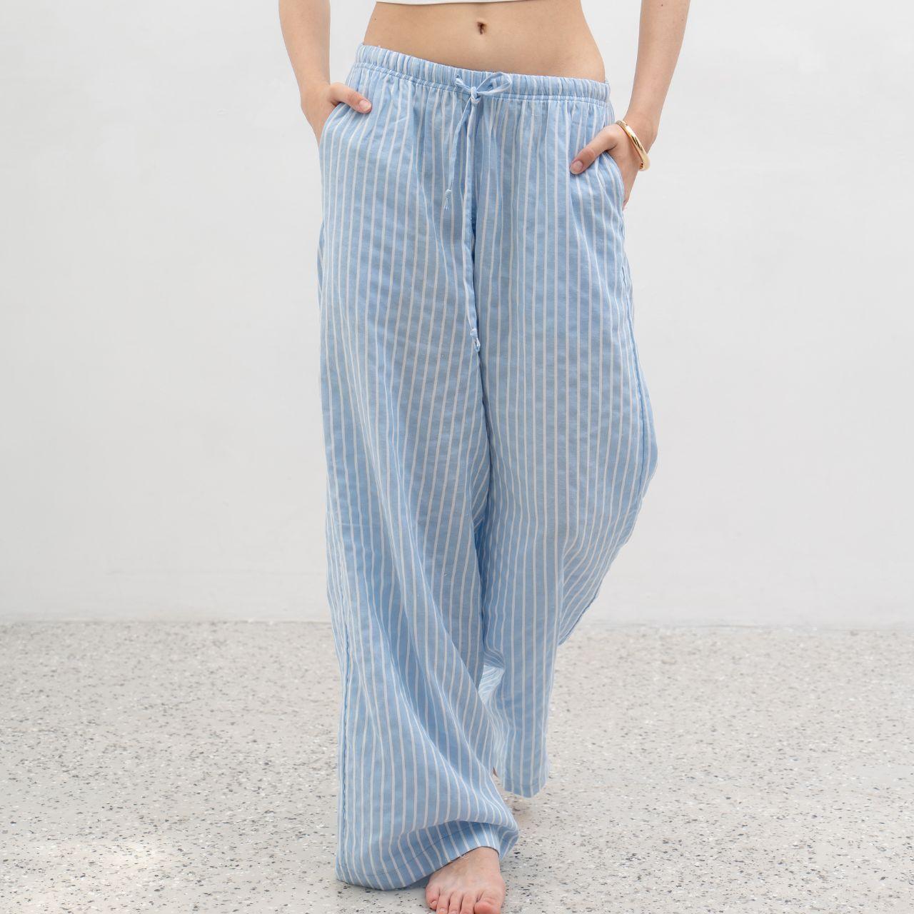 joyce by aijo [premium] zowie katun stripe cullote - celana panjang wanita bohe style katun - korean style