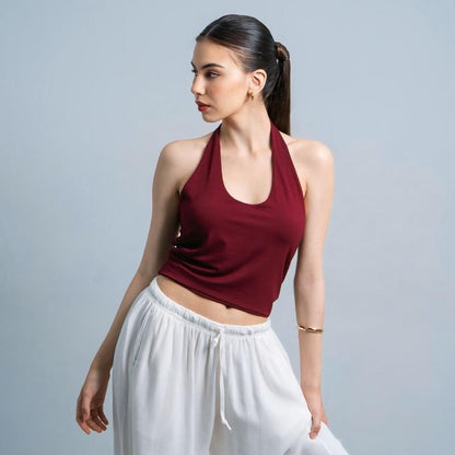 Joyce by AIJO [Premium] Kay Halter Neck Tank - Atasan Fitted Wanita Lengan Pendek - Tanktop Atasan Bodyfit Korean Style