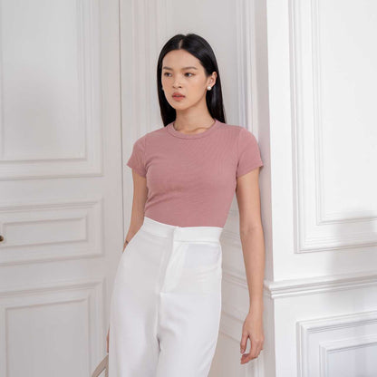 AIJO | (READY) Oneck Top- Atasan Wanita Kekinian Rib Fit Basic Style