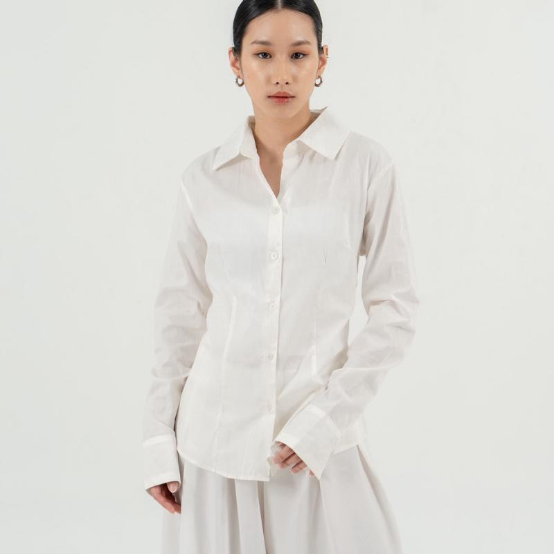 aijo | (ready) collin shirt - kemeja lengan panjang wanita - korean style atasan baju casual fit