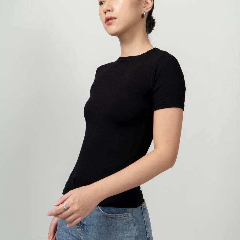 joyce by aijo [premium] lucie fitted top - atasan oneck lengan pendek fitted wanita