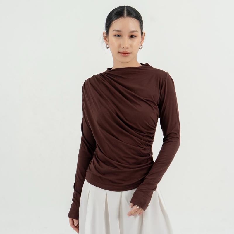 aijo| (ready) violet longsleeve - oneck lengan panjang wanita korean style polos baju basic
