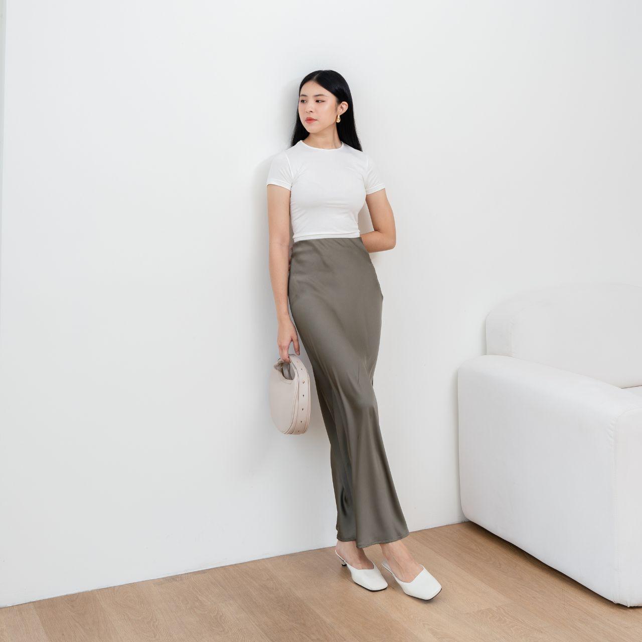 aijo| (ready) davina rok satin - rok satin wanita - rok panjang bawahan panjang bawahan mewah