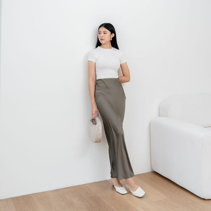 AIJO| (READY) Davina Rok Satin - Rok Satin Wanita - Rok Panjang Bawahan Panjang Bawahan Mewah