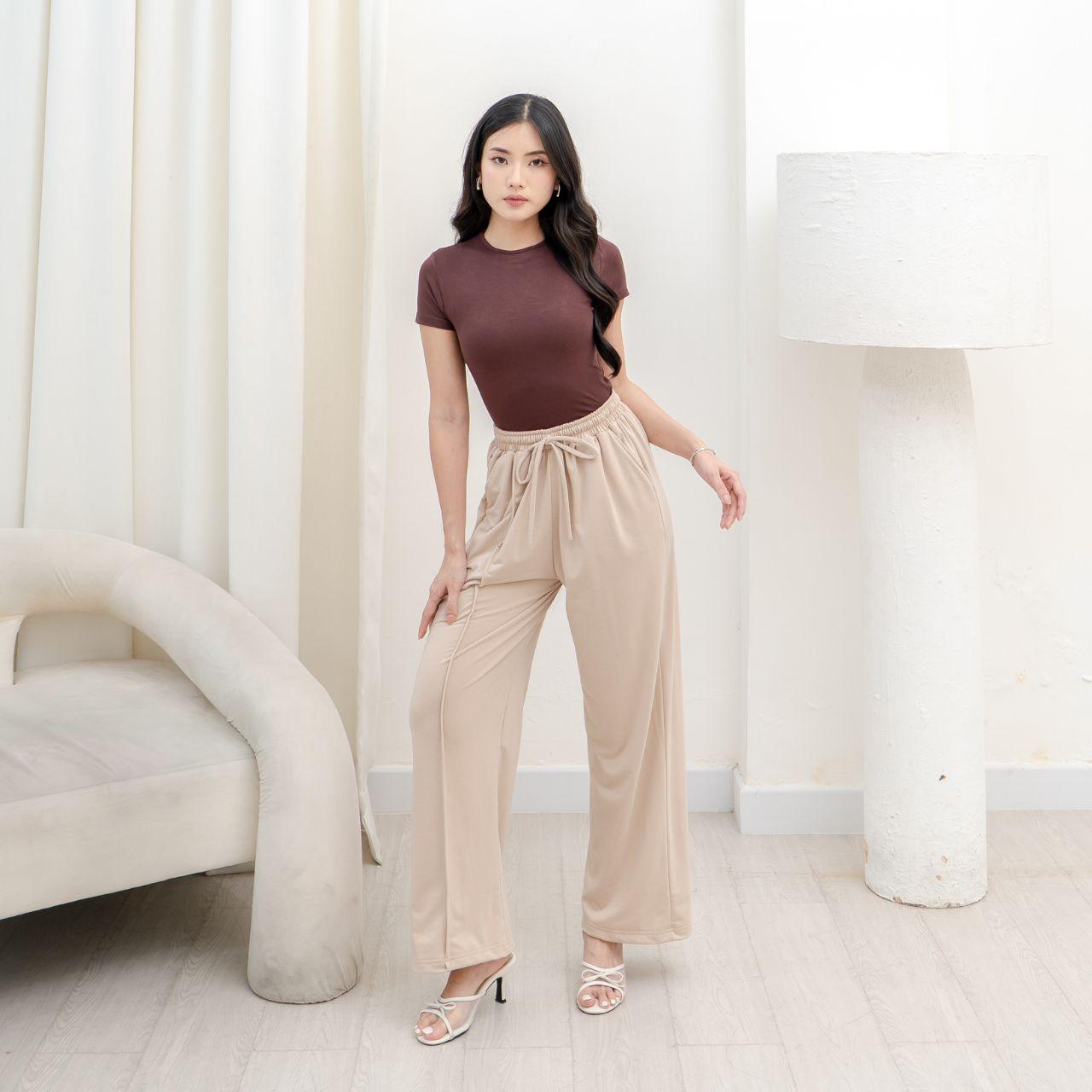 aijo| (ready) ruby cullote - celana panjang wanita kekinian kulot cantik pinggang bawahan nyaman casual karet high