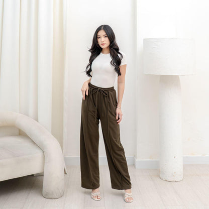 AIJO| (READY) Ruby Cullote - Celana Panjang Wanita Kekinian Kulot Cantik Pinggang Bawahan Nyaman Casual Karet High