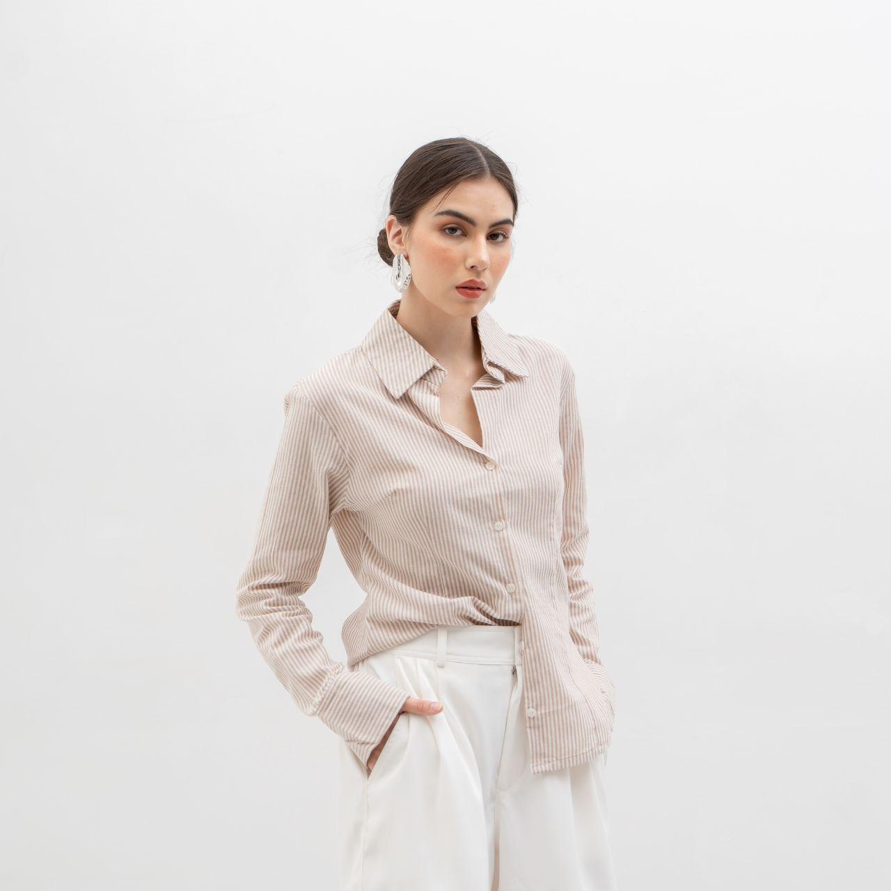 aijo | (ready) collin shirt - kemeja lengan panjang wanita - korean style atasan baju casual fit