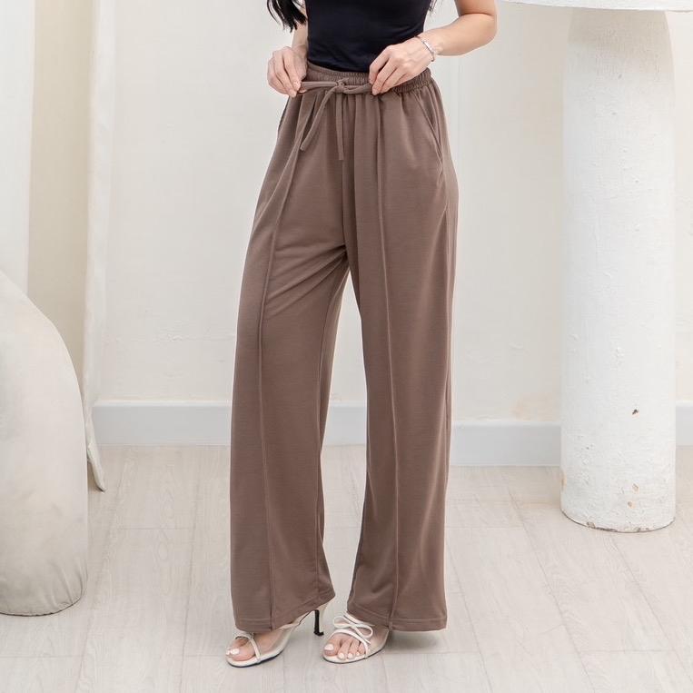 aijo| (ready) ruby cullote - celana panjang wanita kekinian kulot cantik pinggang bawahan nyaman casual karet high