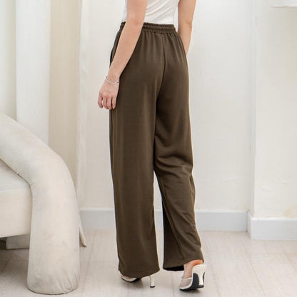 AIJO -(READY) Yoona Cargo Pants - Celana Bebytery Korean Loose Pants Panjang Wanita Formal Kantor Casual Hitam Baggy Kulot Celana Cargo Wanita Katun tali serut Merah 