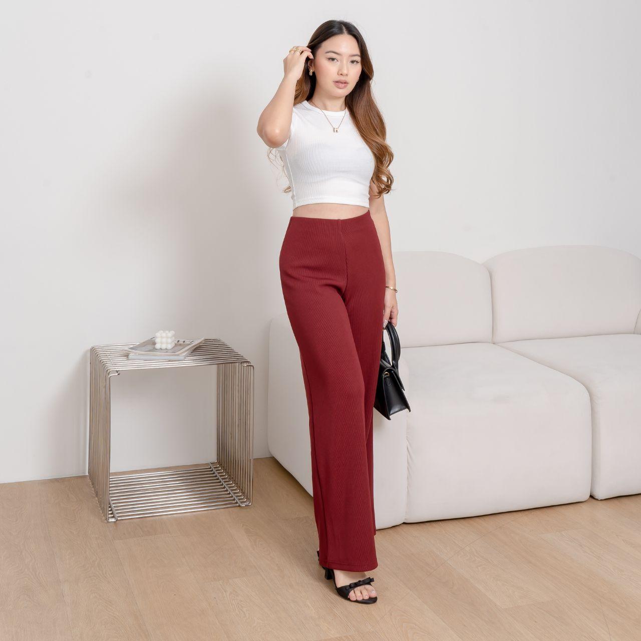 aijoxfuji (siap) | estelle cullot - celana longgar - celana panjang wanita loose kulot basic casual abu coklat cream hitam putih khaki formal linen fit nyaman kain simple