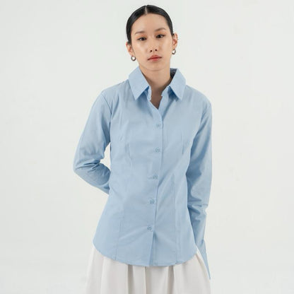 AIJO | (READY) Collin Shirt - Kemeja Lengan Panjang Wanita - Korean Style Atasan Baju Casual Fit