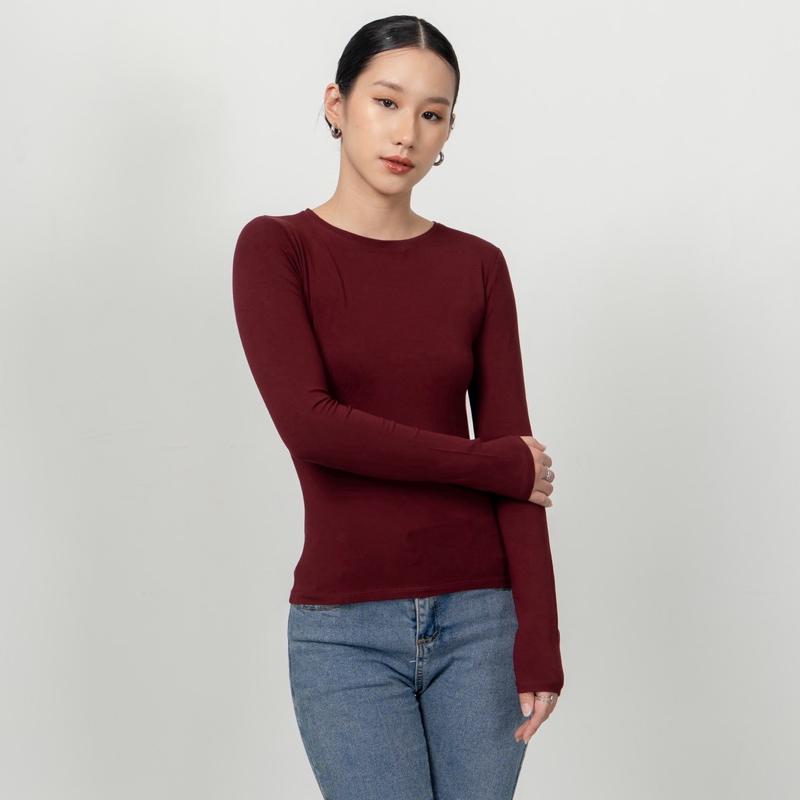 joyce by aijo [premium] evangeline longsleeve top - kaos lengan panjang fitted wanita