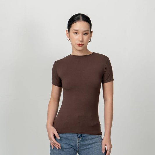 Joyce by AIJO [Premium] Lucie Fitted Top - Atasan Oneck Lengan Pendek Fitted Wanita