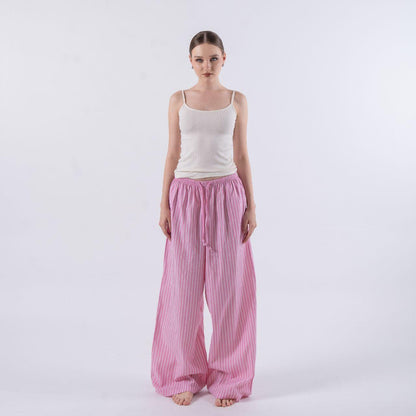Joyce by AIJO [Premium] Zowie Katun Stripe Cullote - Celana Panjang Wanita Bohe Style Katun - Korean Style