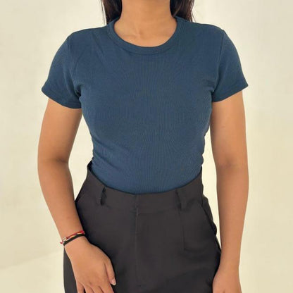 AIJO | (READY) Oneck Top- Atasan Wanita Kekinian Rib Fit Basic Style