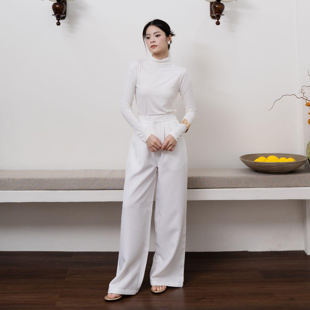 joyce by aijo [premium] amoy turtle neck longsleeve top - atasan wanita kekinian formal casual polos mahogany fitbody