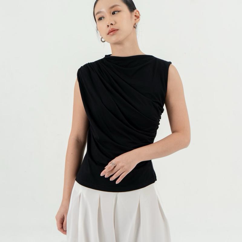aijo(siap) | irene top - atasan wanita spandex kerut - atasan wanita korean style - mahoni