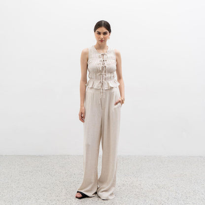 Joyce by AIJO [Premium] Kim Vest Linen Top - Atasan Fitted Wanita Vest Tali Gaya Korea