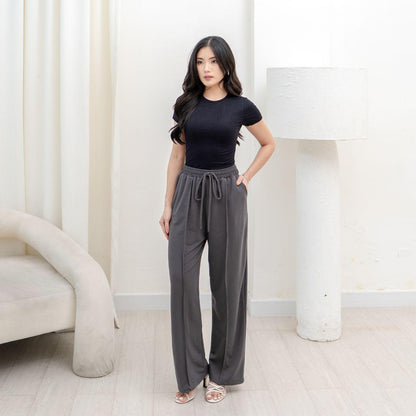 AIJO| (READY) Ruby Cullote - Celana Panjang Wanita Kekinian Kulot Cantik Pinggang Bawahan Nyaman Casual Karet High