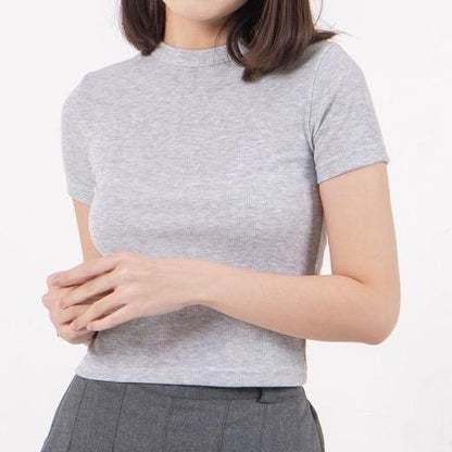 AIJO| (READY) Rhea Oneck Top - Atasan Wanita Oneck Panjang Rib Baju Kaos Cewek Polos