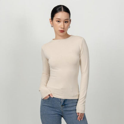 Joyce by AIJO [Premium] Evangeline Longsleeve Top - Kaos Lengan Panjang Fitted Wanita