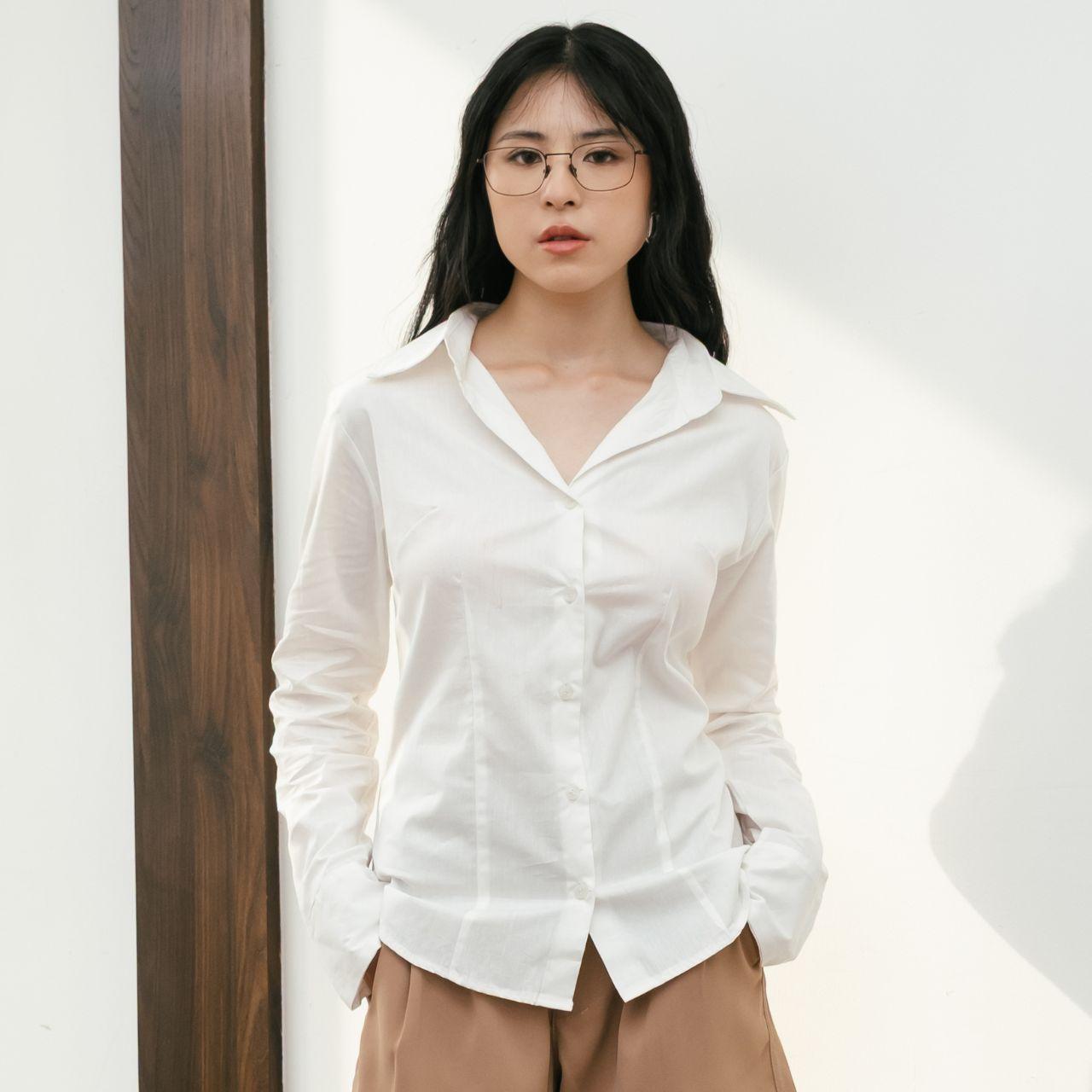 aijo | (ready) collin shirt - kemeja lengan panjang wanita - korean style atasan baju casual fit
