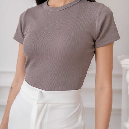 AIJO | (READY) Oneck Top- Atasan Wanita Kekinian Rib Fit Basic Style