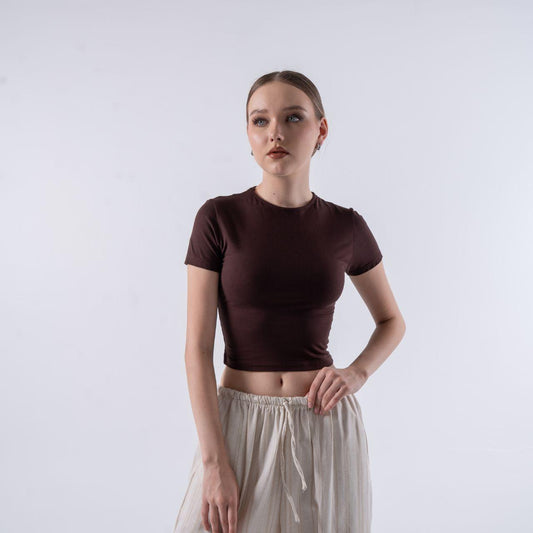 AIJO | (READY) Sienna Oneck Top Atasan Wanita Hitam Bodyfit Panjang Polos Santai Basic Oblong Putih Nyaman Pendek Casual