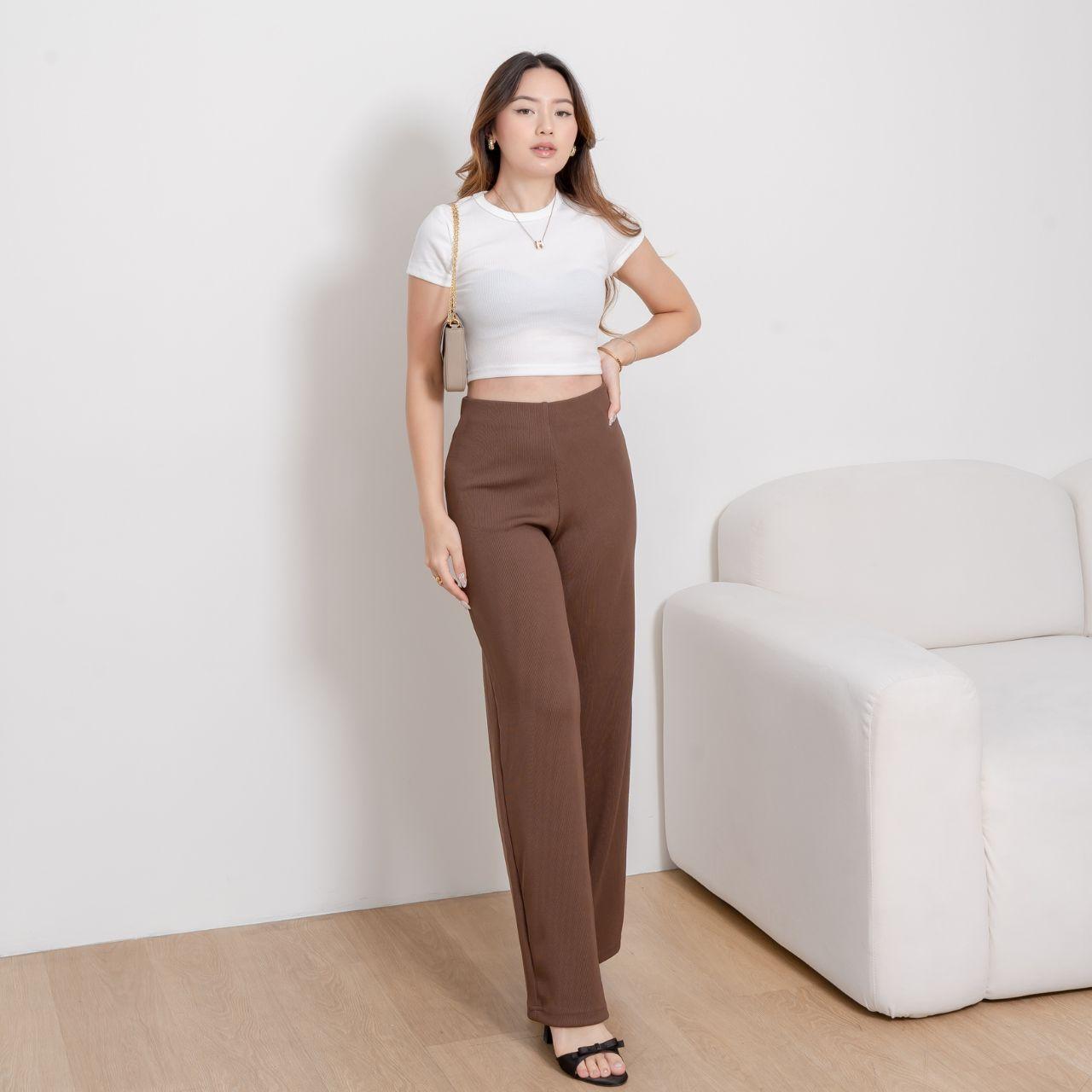 aijoxfuji (siap) | estelle cullot - celana longgar - celana panjang wanita loose kulot basic casual abu coklat cream hitam putih khaki formal linen fit nyaman kain simple