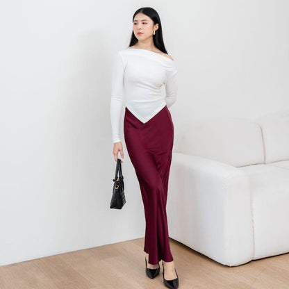 AIJO| (READY) Davina Rok Satin - Rok Satin Wanita - Rok Panjang Bawahan Panjang Bawahan Mewah