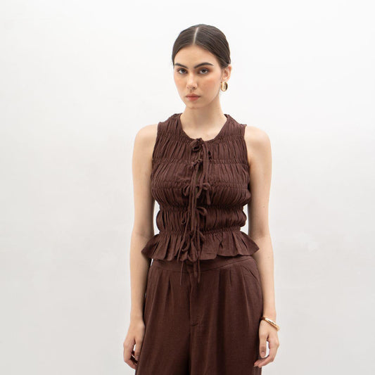 Joyce by AIJO [Premium] Kim Vest Linen Top - Atasan Fitted Wanita Vest Tali Gaya Korea
