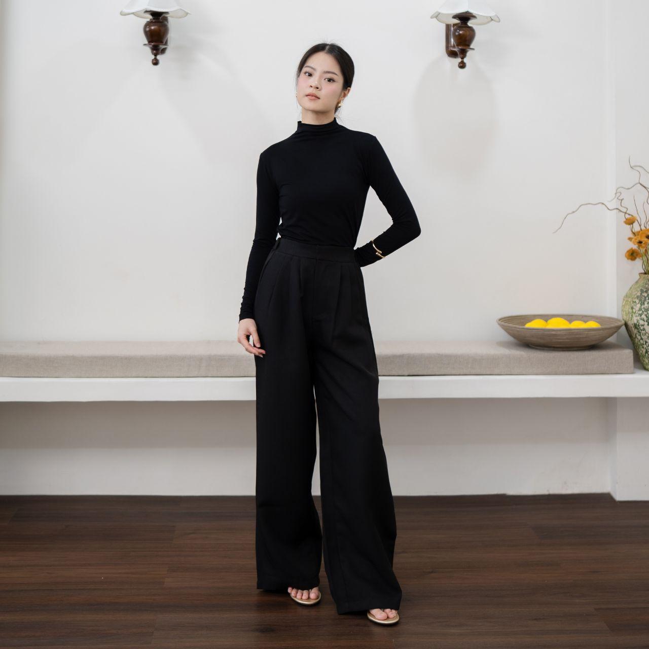 joyce by aijo [premium] amoy turtle neck longsleeve top - atasan wanita kekinian formal casual polos mahogany fitbody