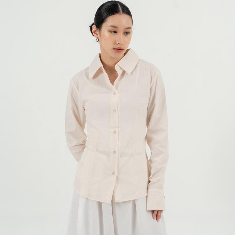 aijo | (ready) collin shirt - kemeja lengan panjang wanita - korean style atasan baju casual fit