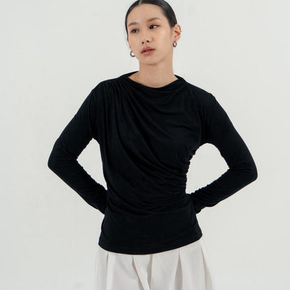 AIJO| (READY) Violet Longsleeve - Oneck Lengan Panjang Wanita Korean Style Polos Baju Basic