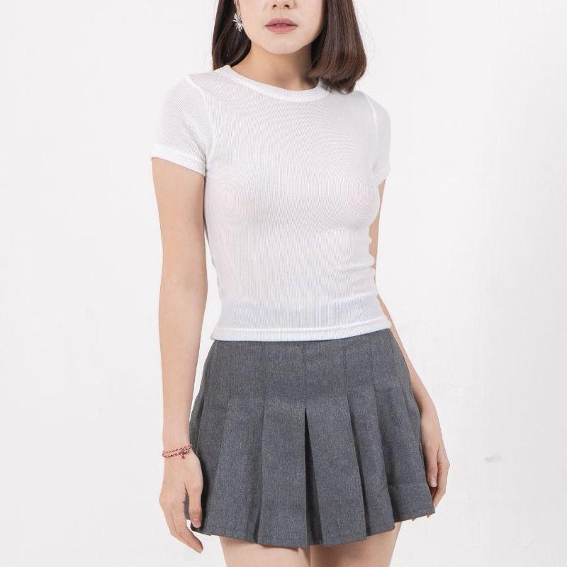 aijo| (ready) rhea oneck top - atasan wanita oneck panjang rib baju kaos cewek polos
