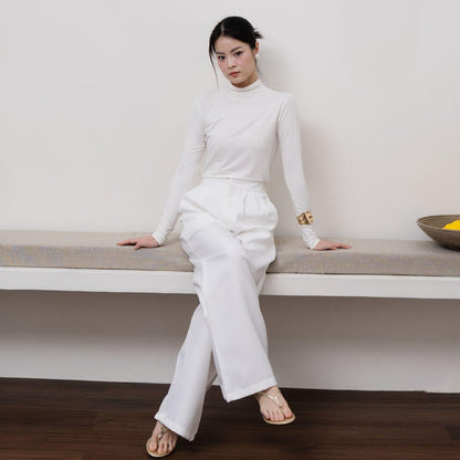 Joyce by AIJO [Premium] Amoy Turtle Neck Longsleeve Top - Atasan Wanita Kekinian Formal Casual Polos Mahogany Fitbody