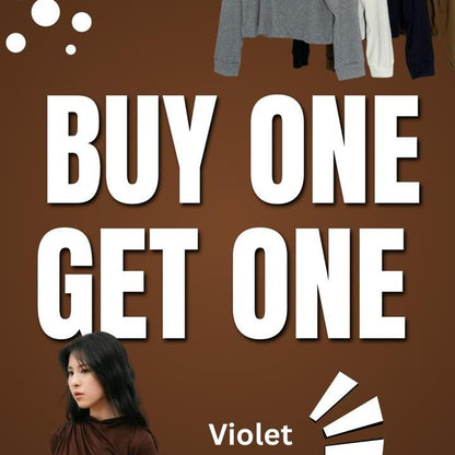 AIJO| (READY) Violet Longsleeve - Oneck Lengan Panjang Wanita Korean Style Polos Baju Basic