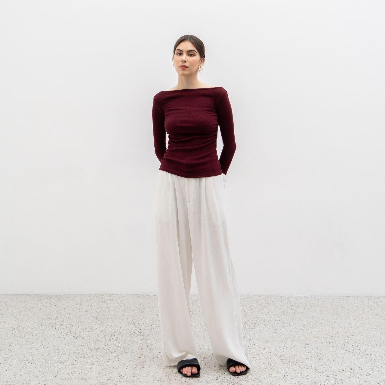 joyce by aijo [premium] leya sabrina longsleeve - atasan lengan panjang rib wanita fit oversize