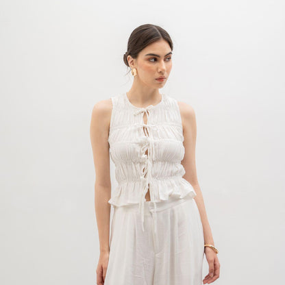 Joyce by AIJO [Premium] Kim Vest Linen Top - Atasan Fitted Wanita Vest Tali Gaya Korea