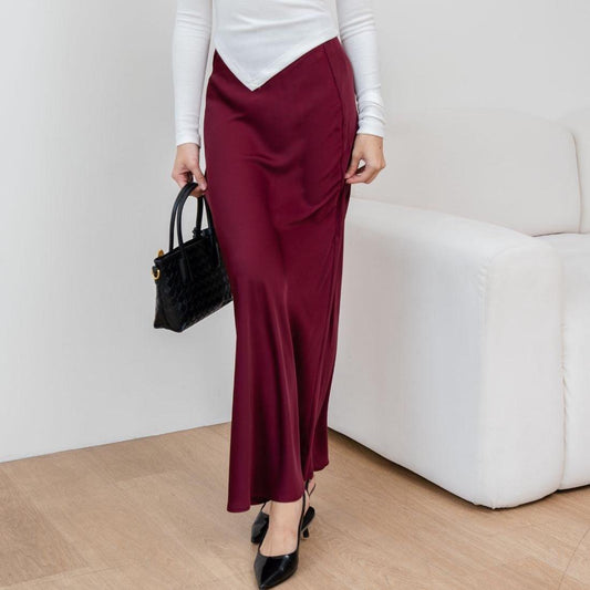 AIJO| (READY) Davina Rok Satin - Rok Satin Wanita - Rok Panjang Bawahan Panjang Bawahan Mewah