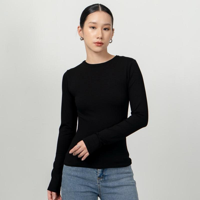 joyce by aijo [premium] evangeline longsleeve top - kaos lengan panjang fitted wanita