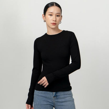 Joyce by AIJO [Premium] Evangeline Longsleeve Top - Kaos Lengan Panjang Fitted Wanita