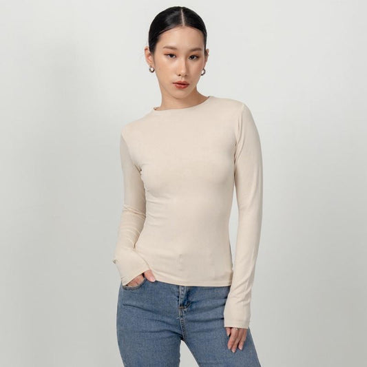 Joyce by AIJO [Premium] Evangeline Longsleeve Top - Kaos Lengan Panjang Fitted Wanita